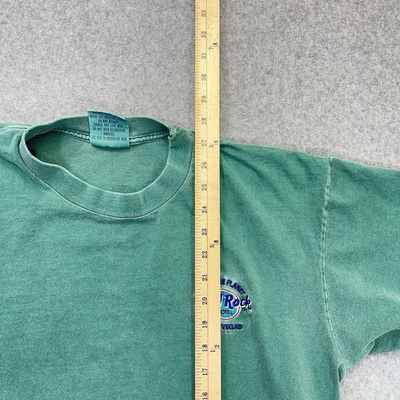 VTG Hard Rock Hotel Las Vegas T-Shirt Adult Large L Green Single Stitch USA Made - Picture 7 of 9